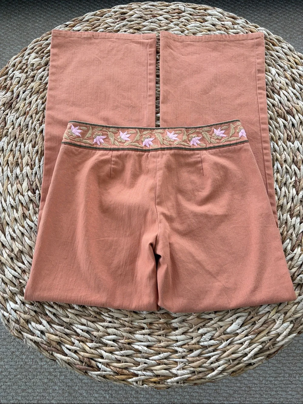 Anthropologie Fei Embroidered Tie Waist Pant